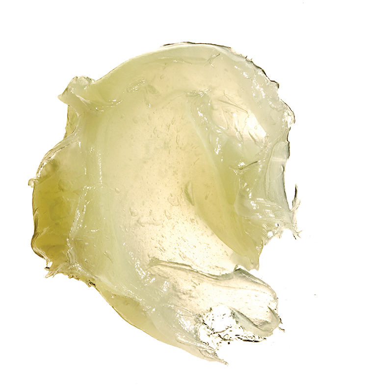 Golden and shiny petroleum gel smear